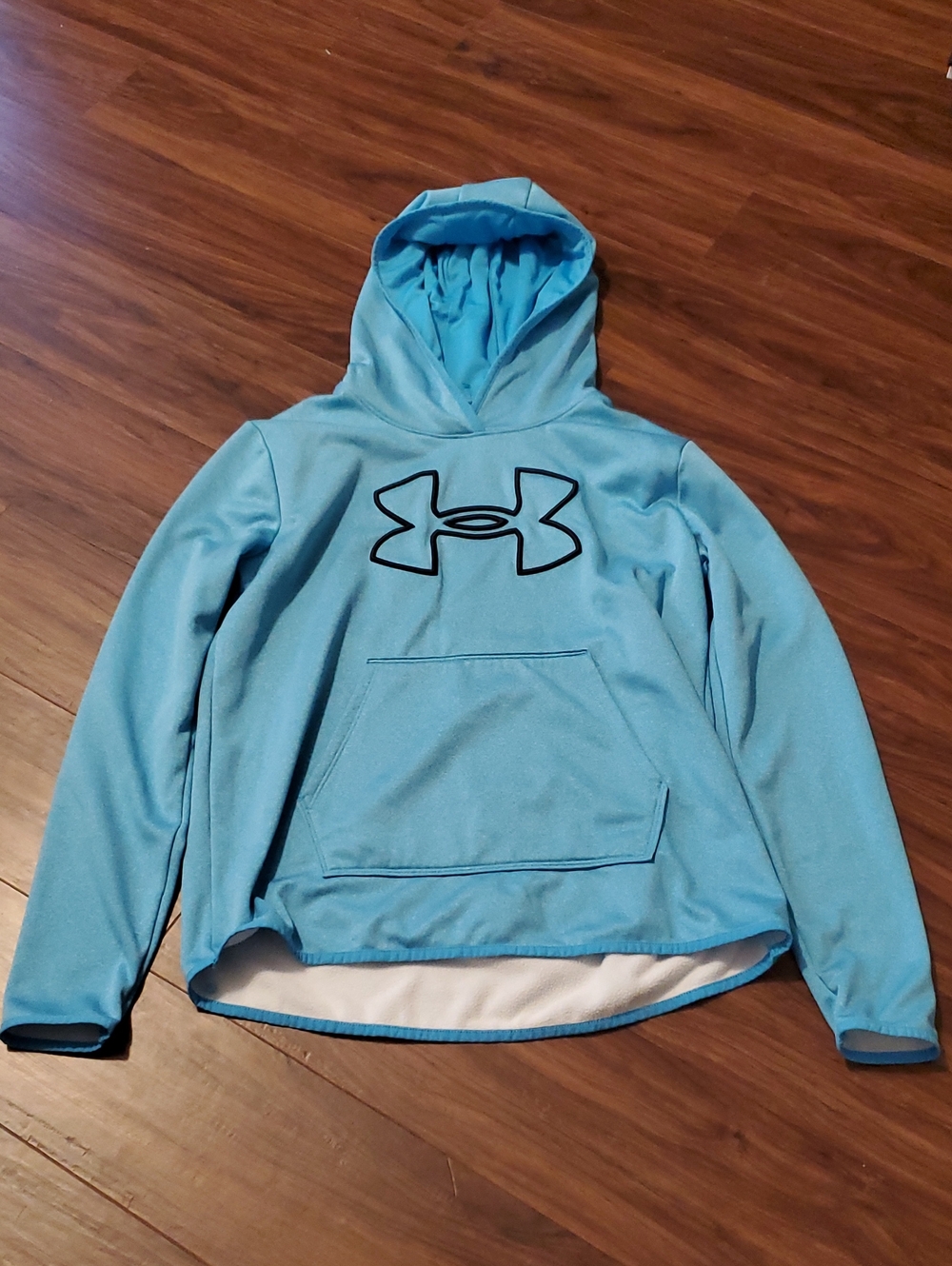 Under Armour Aqua Blue Hoodie with Black Logo